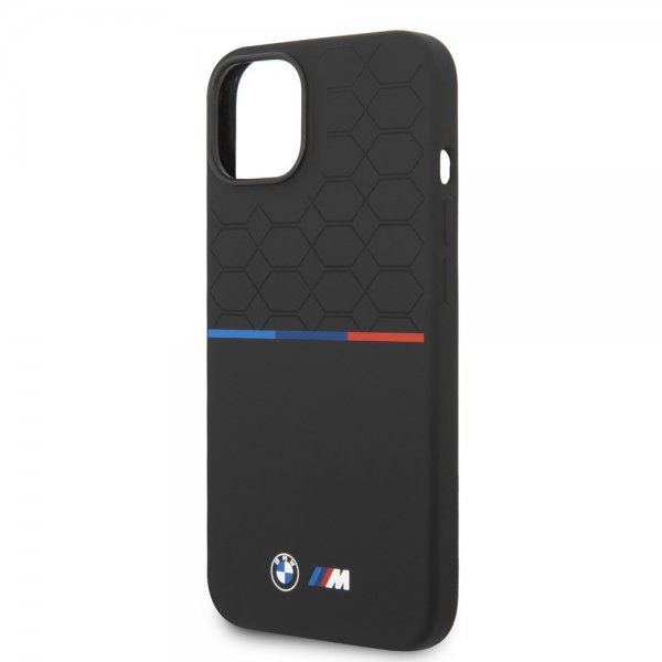 BMW iPhone 14 Plus Deksel Tricolor Line & Logo Svart