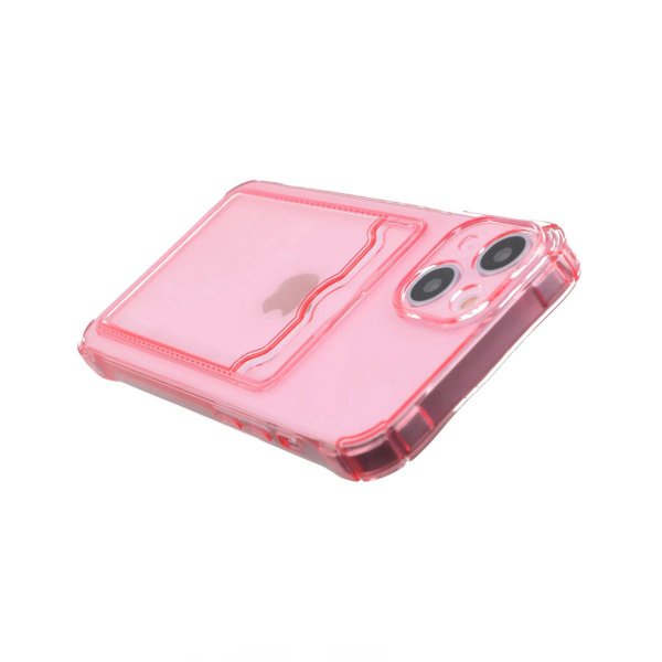 iPhone 14 Plus Deksel Kortholder Støtsikker Rosa