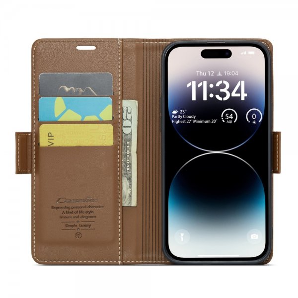 CaseMe iPhone 14 Pro Etui 023 Series Brun