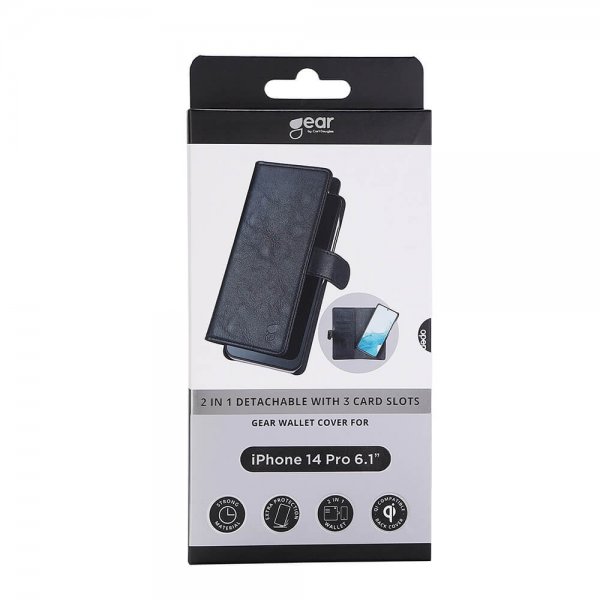 Gear iPhone 14 Pro Etui 2-in-1 Detachable with 3 Card Slots Svart