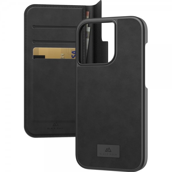Black Rock iPhone 14 Pro Etui 2 in 1 Wallet Case Avtakbart deksel Svart