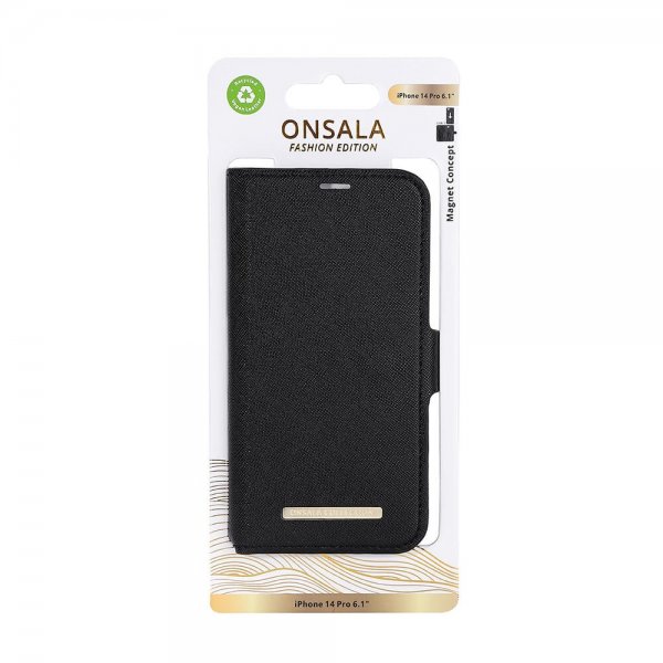 Onsala iPhone 14 Pro Etui Fashion Edition Avtakbart Deksel Midnight Black