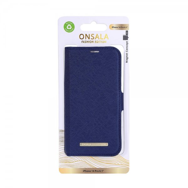 Onsala iPhone 14 Pro Etui Fashion Edition Avtakbart Deksel Navy Blue