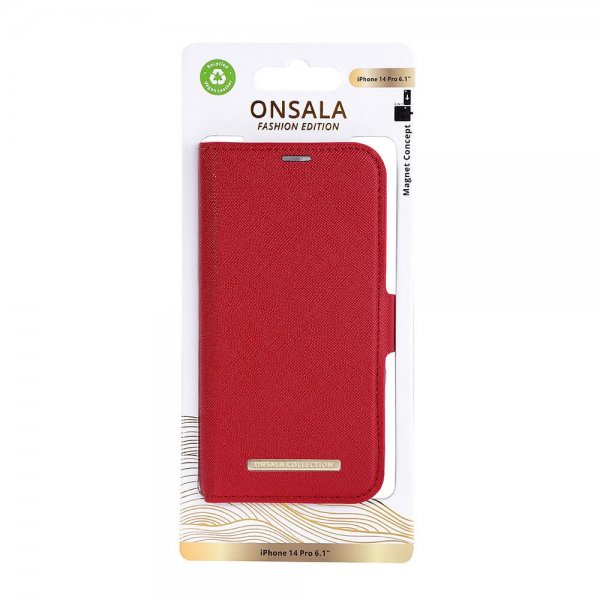 Onsala iPhone 14 Pro Etui Fashion Edition Avtakbart Deksel Rød