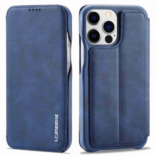 Lc.Imeeke iPhone 14 Pro Etui Flip Blå