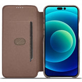 Lc.Imeeke iPhone 14 Pro Etui Flip Mørkebrun