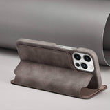 Lc.Imeeke iPhone 14 Pro Etui Flip Mørkebrun