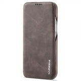 Lc.Imeeke iPhone 14 Pro Etui Flip Mørkebrun
