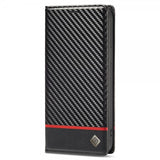 Lc.Imeeke iPhone 14 Pro Etui Karbonfibertekstur Rød Stripe Horizontal