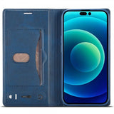 Lc.Imeeke iPhone 14 Pro Etui Kortlomme Utside Blå