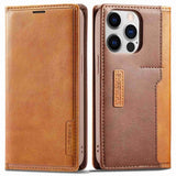Lc.Imeeke iPhone 14 Pro Etui Kortlomme Utside Brun