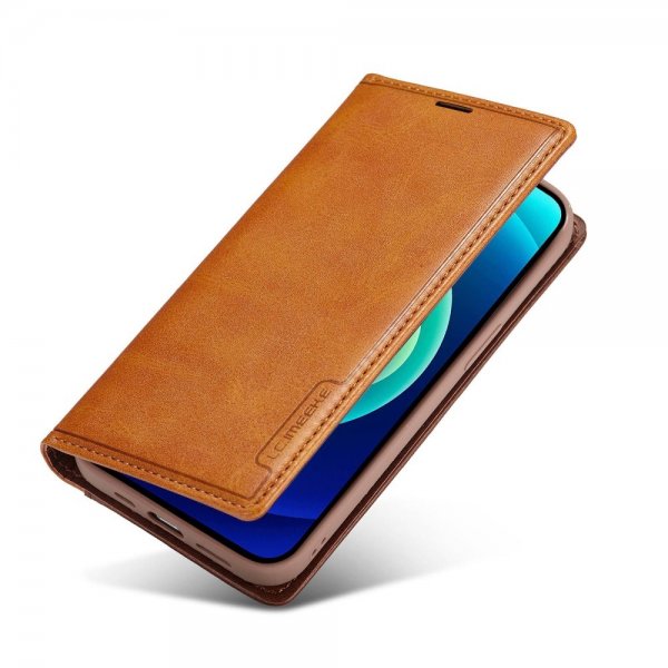 Lc.Imeeke iPhone 14 Pro Etui Kortlomme Utside Brun
