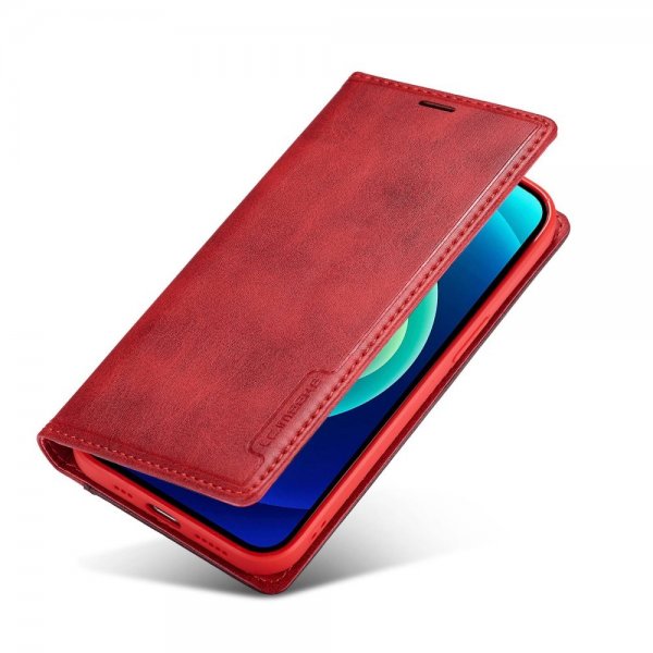 Lc.Imeeke iPhone 14 Pro Etui Kortlomme Utside Rød