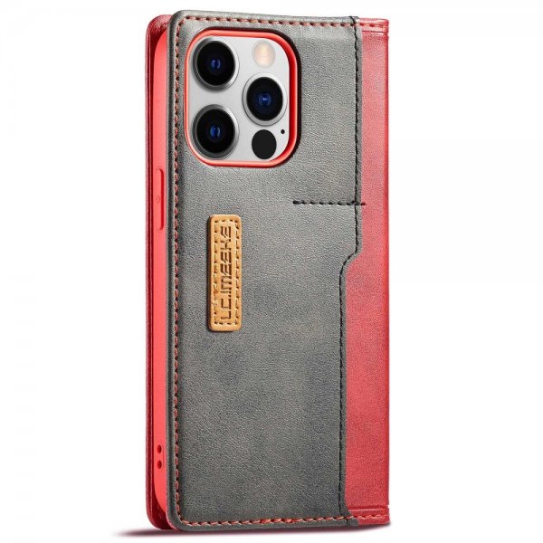 Lc.Imeeke iPhone 14 Pro Etui Kortlomme Utside Rød