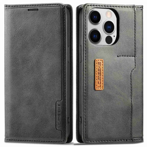 Lc.Imeeke iPhone 14 Pro Etui Kortlomme Utside Svart