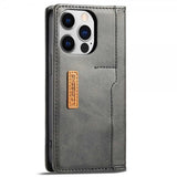 Lc.Imeeke iPhone 14 Pro Etui Kortlomme Utside Svart
