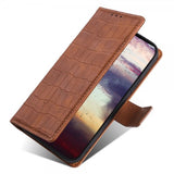 iPhone 14 Pro Etui Krokodillemønster Brun