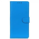 iPhone 14 Pro Etui Litchi Blå