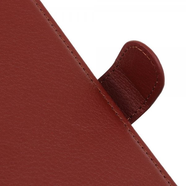iPhone 14 Pro Etui Litchi Brun