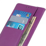 iPhone 14 Pro Etui Litchi Lilla