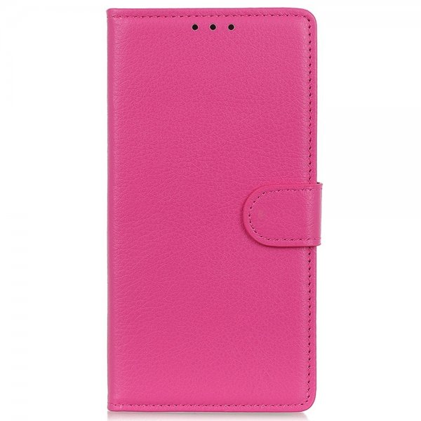 iPhone 14 Pro Etui Litchi Magenta