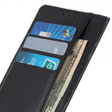 iPhone 14 Pro Etui Litchi Svart