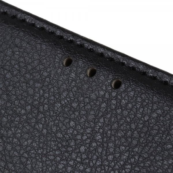 iPhone 14 Pro Etui Litchi Svart