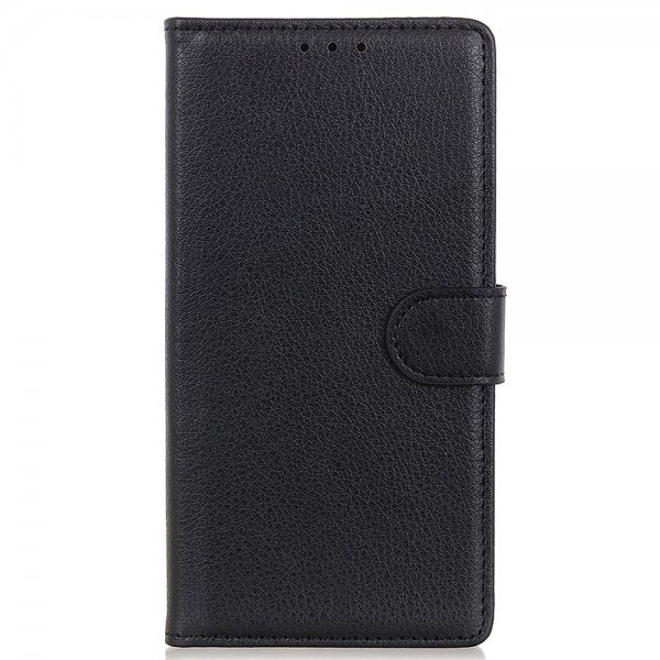 iPhone 14 Pro Etui Litchi Svart