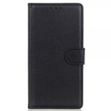 iPhone 14 Pro Etui Litchi Svart