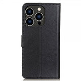iPhone 14 Pro Etui Litchi Svart