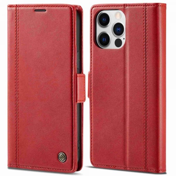 Lc.Imeeke iPhone 14 Pro Etui med Kortlomme Rød