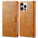 Lc.Imeeke iPhone 14 Pro Etui med Kortlomme stativfunksjon Lysebrun