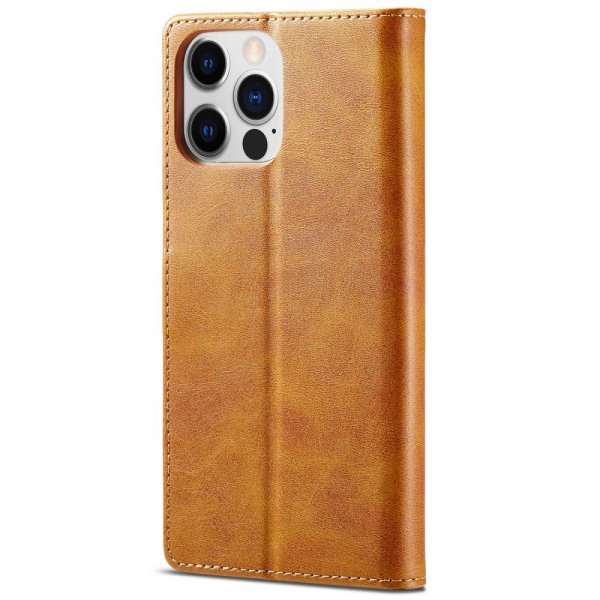Lc.Imeeke iPhone 14 Pro Etui med Kortlomme stativfunksjon Lysebrun