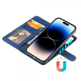 iPhone 14 Pro Etui Avtagbart Deksel KT Leather Series-3 Blå