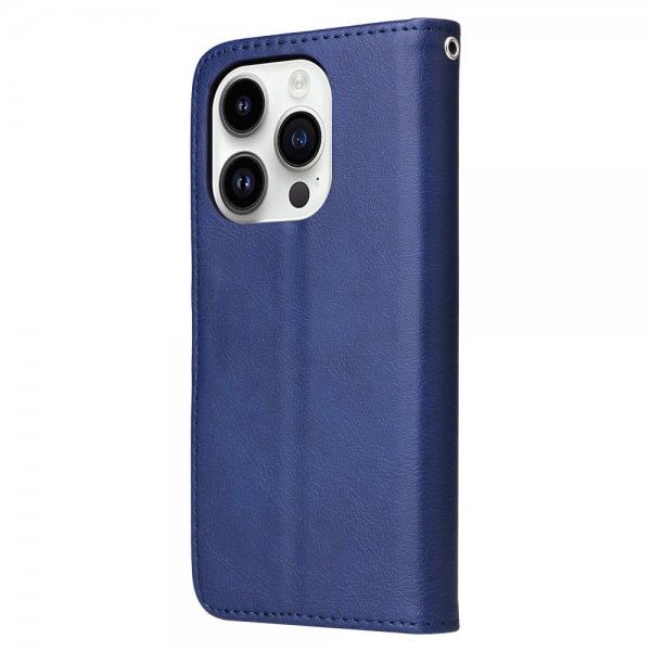 iPhone 14 Pro Etui Avtagbart Deksel KT Leather Series-3 Blå