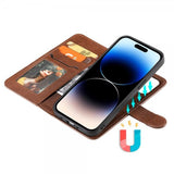 iPhone 14 Pro Etui Avtagbart Deksel KT Leather Series-3 Brun