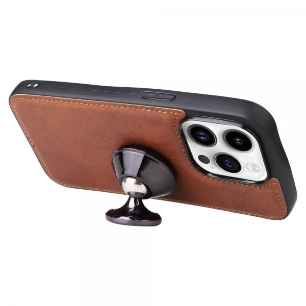 iPhone 14 Pro Etui Avtagbart Deksel KT Leather Series-3 Brun