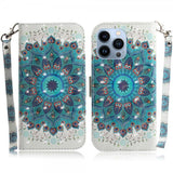 iPhone 14 Pro Etui Motiv Blå Mandala