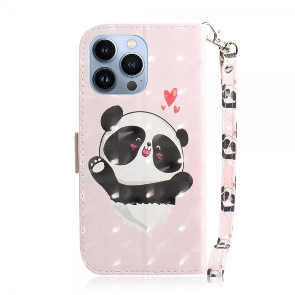 iPhone 14 Pro Etui Motiv Panda Hjerter