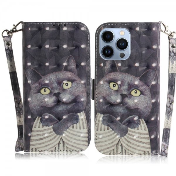 iPhone 14 Pro Etui Motiv Svart Katt