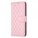 iPhone 14 Pro Etui Rombemønster Rosa