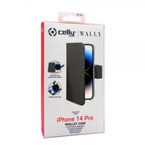 Celly iPhone 14 Pro Etui Wally Wallet Case Svart