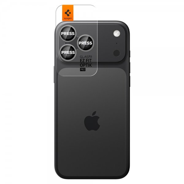 Spigen iPhone 14/15/16/17 Pro & Pro Max Kamerabeskytter GLAS.tR EZ Fit Optik Pro 2-pakning Grå