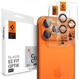 Spigen iPhone 14/15/16/17 Pro & Pro Max Kamerabeskytter GLAS.tR EZ Fit Optik Pro 2-pakning Oransje
