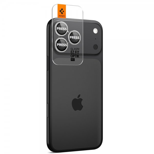 Spigen iPhone 14/15/16/17 Pro & Pro Max Kamerabeskytter GLAS.tR EZ Fit Optik Pro 2-pakning Sølv