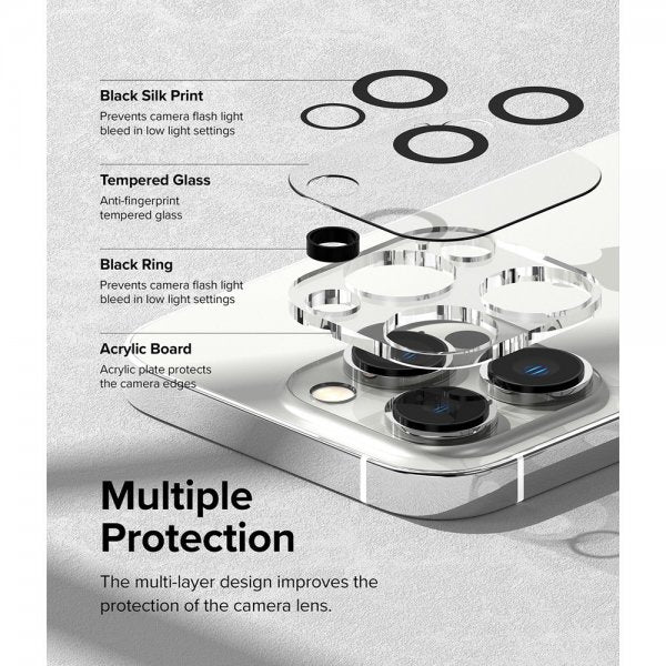 Ringke iPhone 14 Pro/iPhone 14 Pro Max Kamerabeskytter Camera Protector Glass 2-pakning
