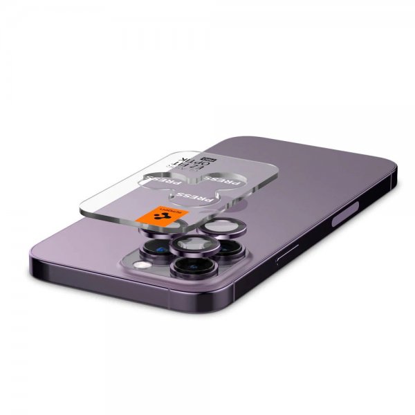 Spigen iPhone 14 Pro/iPhone 14 Pro Max Kamerabeskytter GLAS.tR EZ Fit Optik Pro Deep Purple 2-pakning