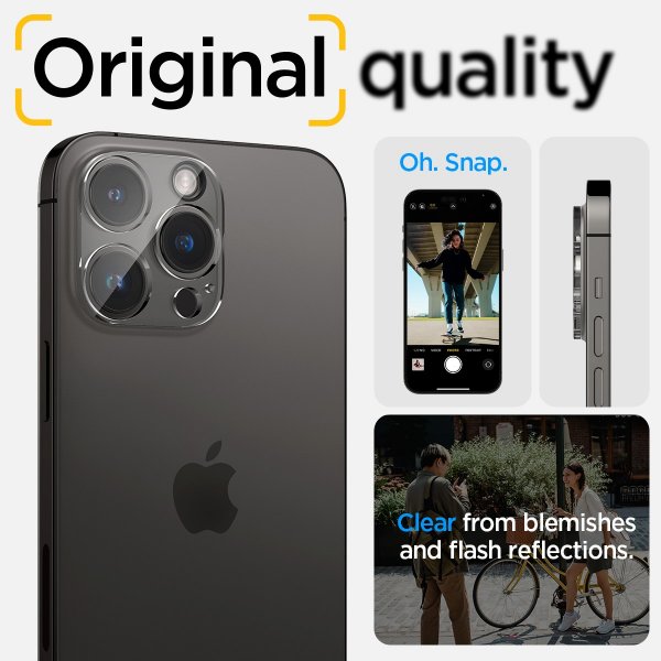 Spigen iPhone 14 Pro/14 Pro Max/15 Pro/15 Pro Max/16 Pro/16 Pro Max Kamerabeskytter Glas.tR Optik 2-pakning Crystal Clear
