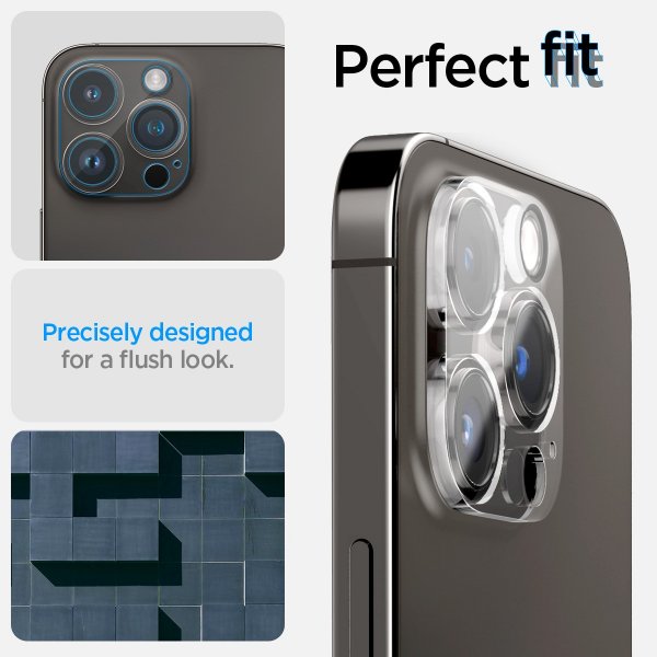 Spigen iPhone 14 Pro/14 Pro Max/15 Pro/15 Pro Max/16 Pro/16 Pro Max Kamerabeskytter Glas.tR Optik 2-pakning Crystal Clear