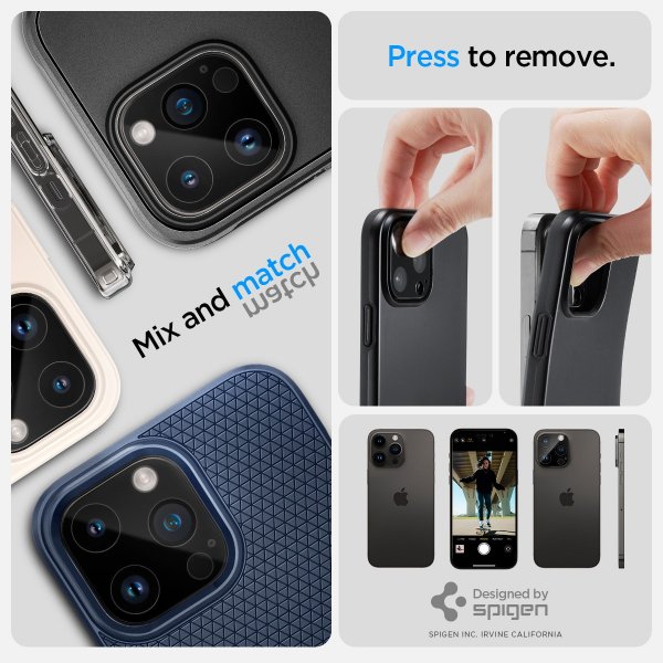 Spigen iPhone 14/15/16 Pro & Pro Max Kamerabeskytter Glas.tR Optik 2-pakning Svart